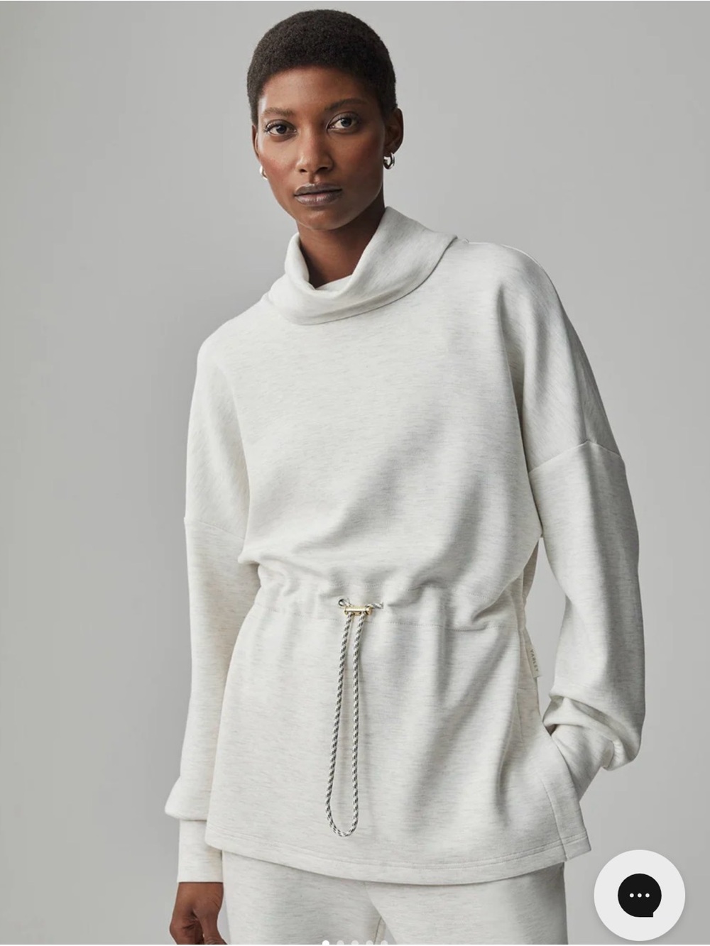 Varley Freya Drawstring Tunic Sweater - Cream